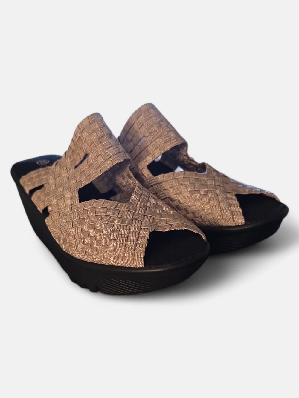 bernie mev. Woven Slip-On Wedges in Blush